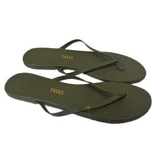 TKEES NEW Lily Pigments Leather Thong FlipFlop Sandals Slides Flat Mules Minimal